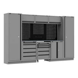 Superline PRO® Black Edition Storage System with Stainless Worktop 3.24m
