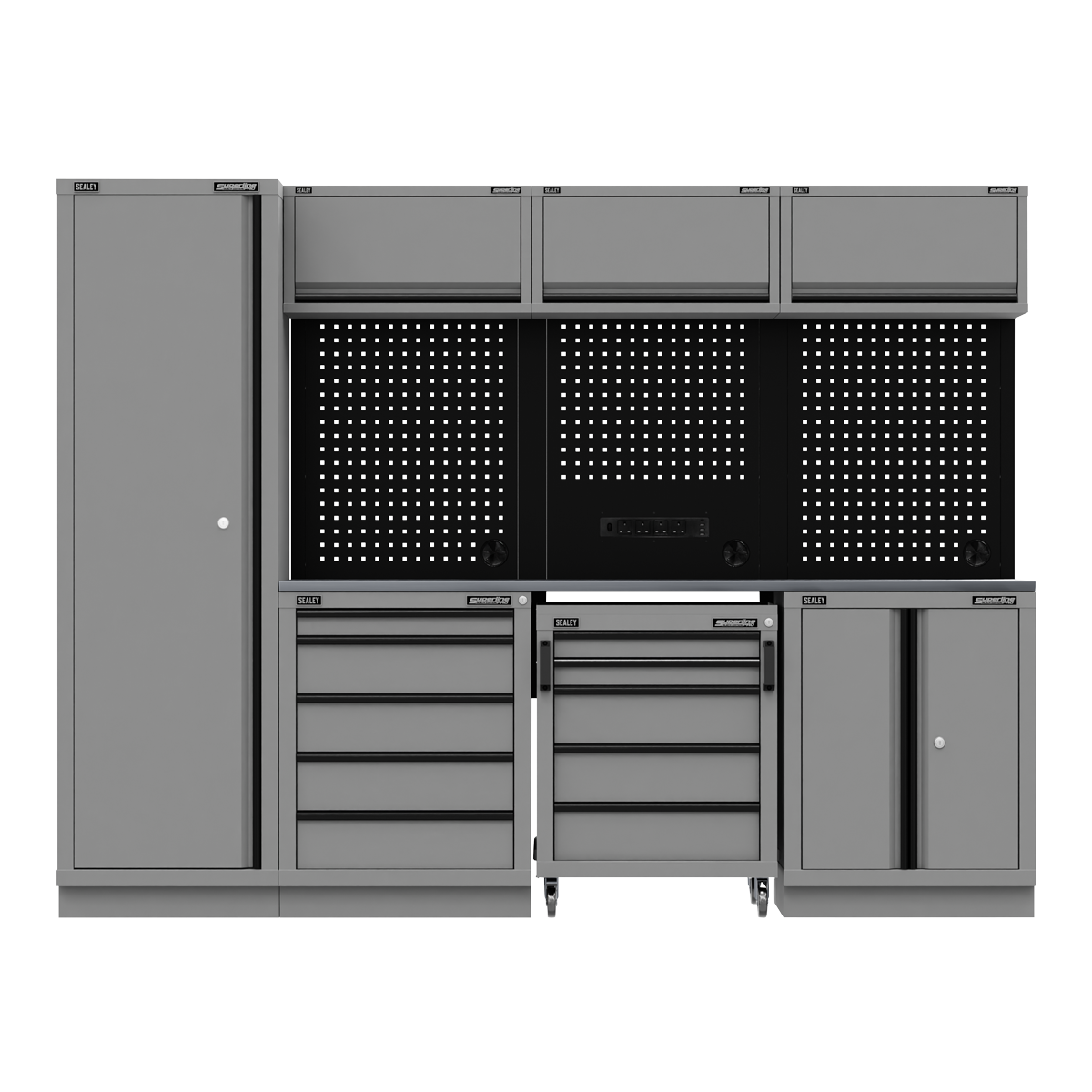 Superline PRO® Black Edition Storage System with Stainless Worktop 2.64m