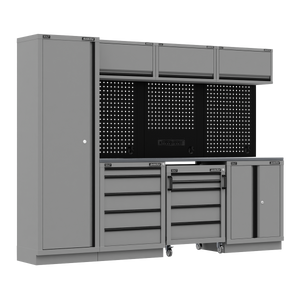 Superline PRO® Black Edition Storage System with Stainless Worktop 2.64m