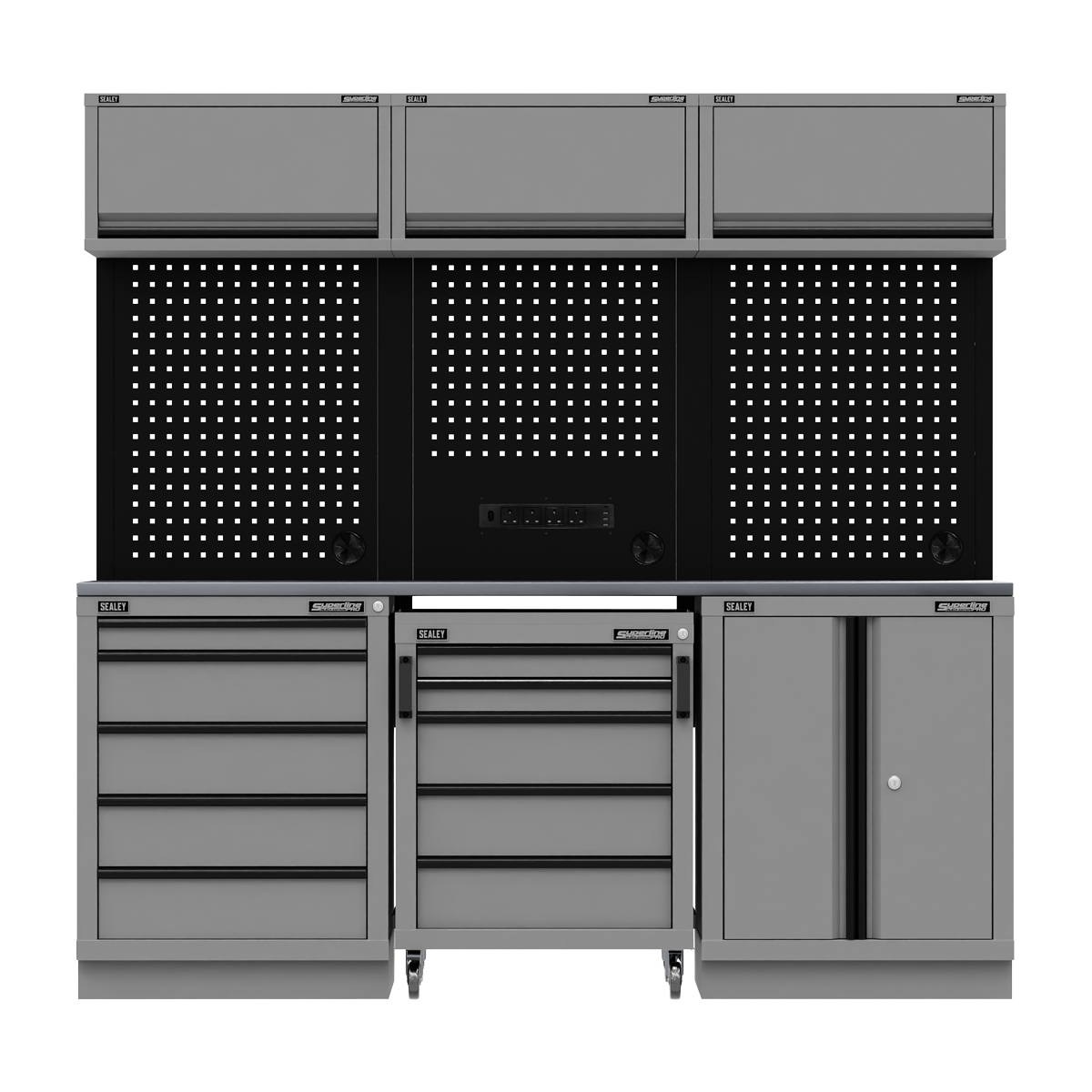 Superline PRO® Black Edition Storage System with Stainless Worktop 2.04m