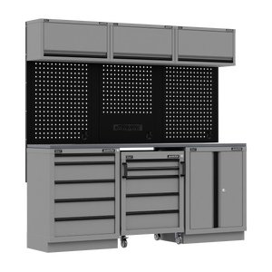 Superline PRO® Black Edition Storage System with Stainless Worktop 2.04m