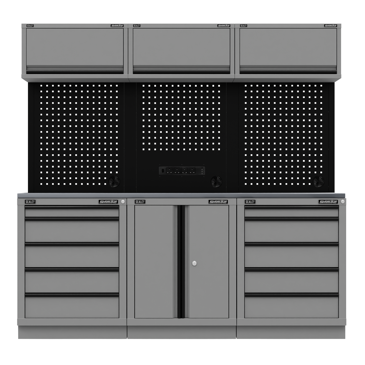 Superline PRO® Black Edition Storage System with Stainless Worktop 2.04m
