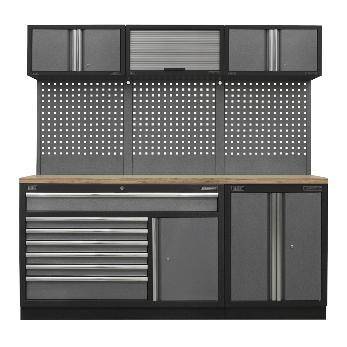 Superline PRO® Storage System with Pressed Wood Worktop 2.04m