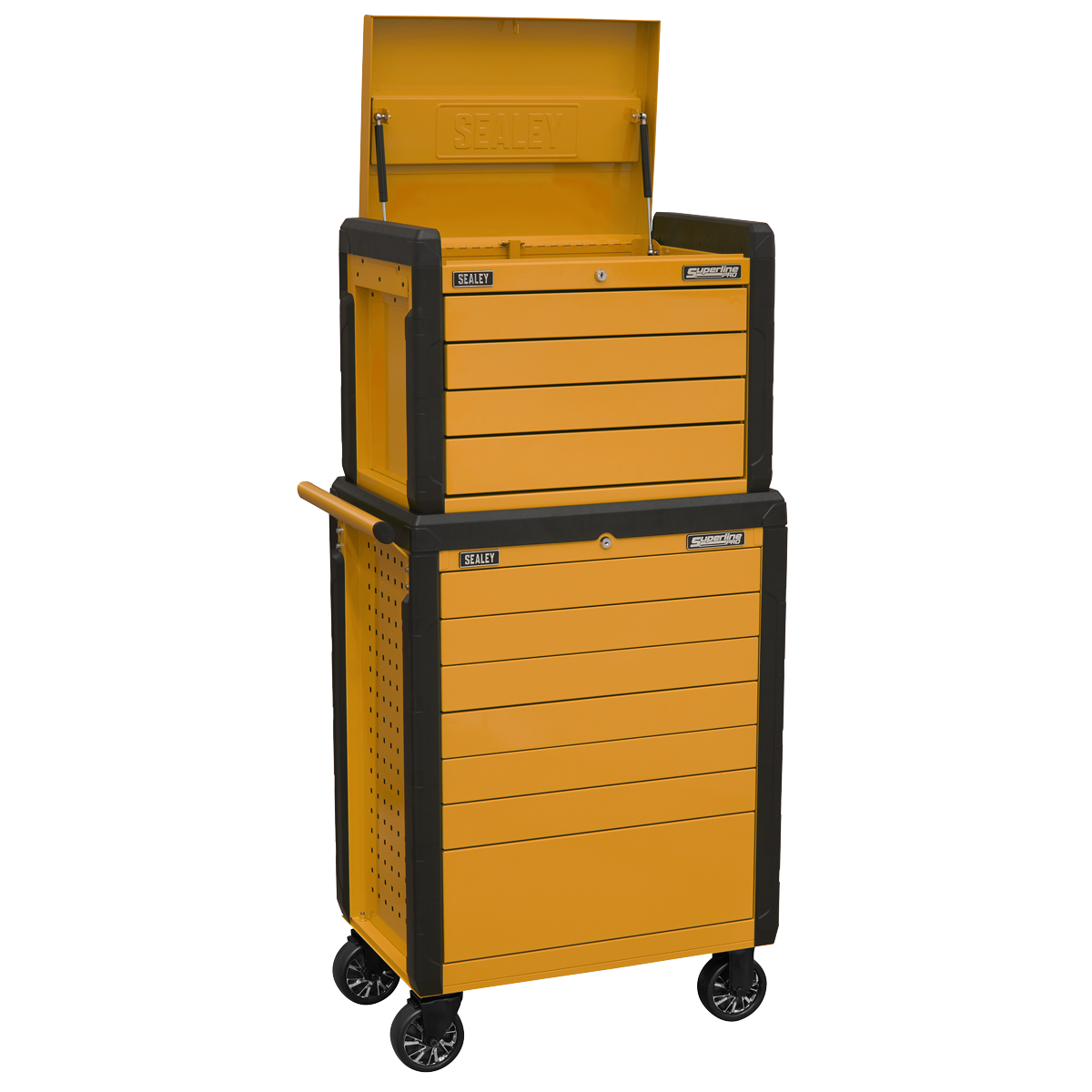 Superline PRO® Push-To-Open Topchest & Rollcab Combination 11 Drawer - Orange