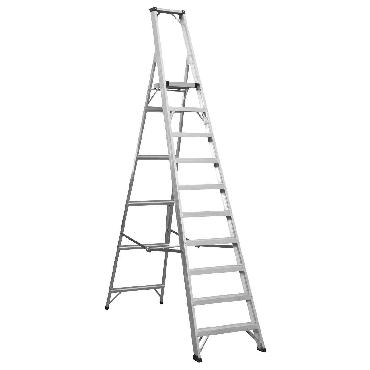 Industrial Step Ladder 10-Tread Aluminium - EN 131