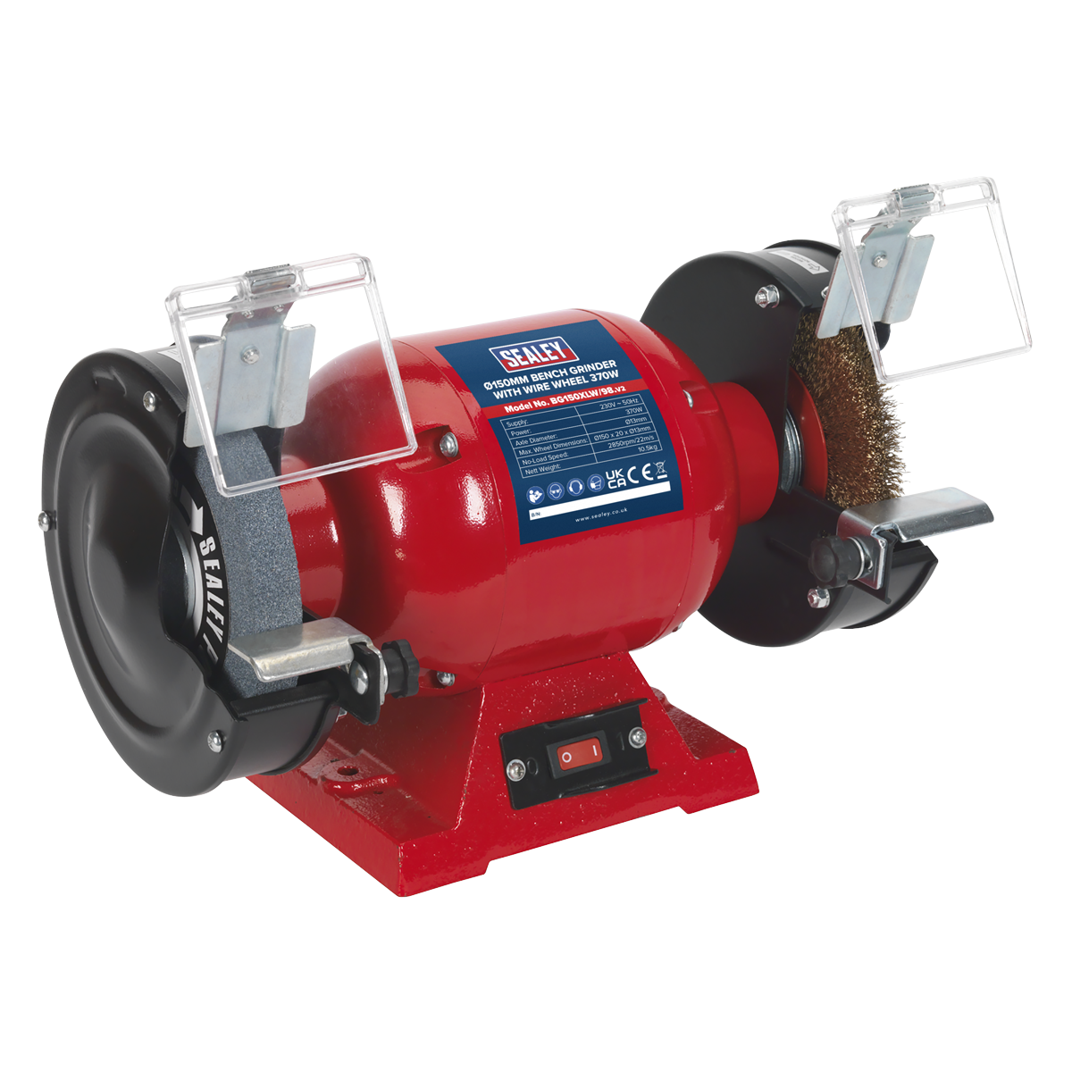 150mm Bench Grinder with Wire Wheel 370W/230V