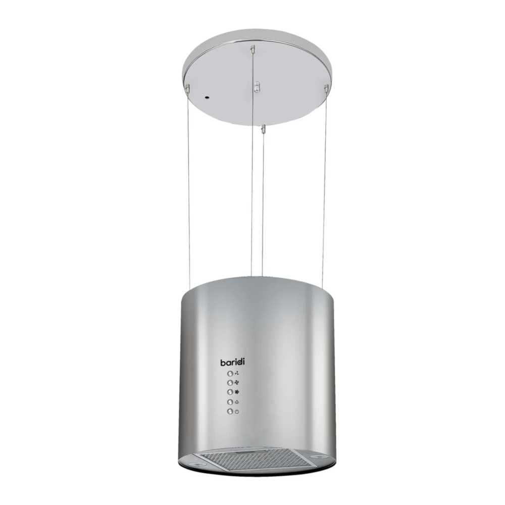 Baridi DH220 Pendant Style Island Electric Cooker Extractor Hood with Carbon Filters 35cm, LED Light, Stainless Steel