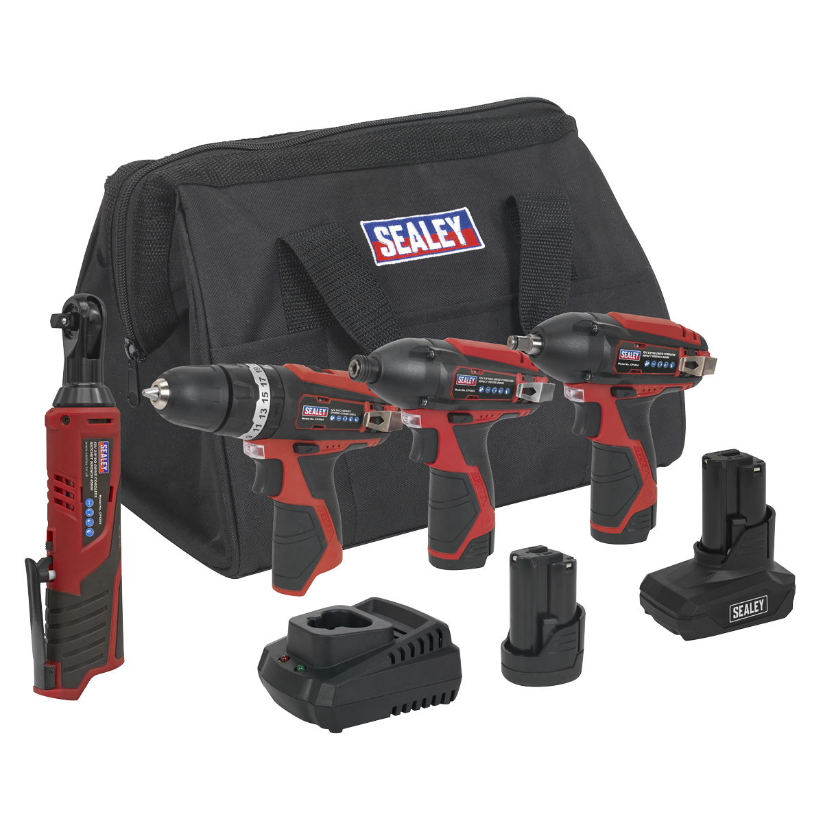 4 x SV12 Series Cordless Power Tool Kit 12V - 2 Batteries