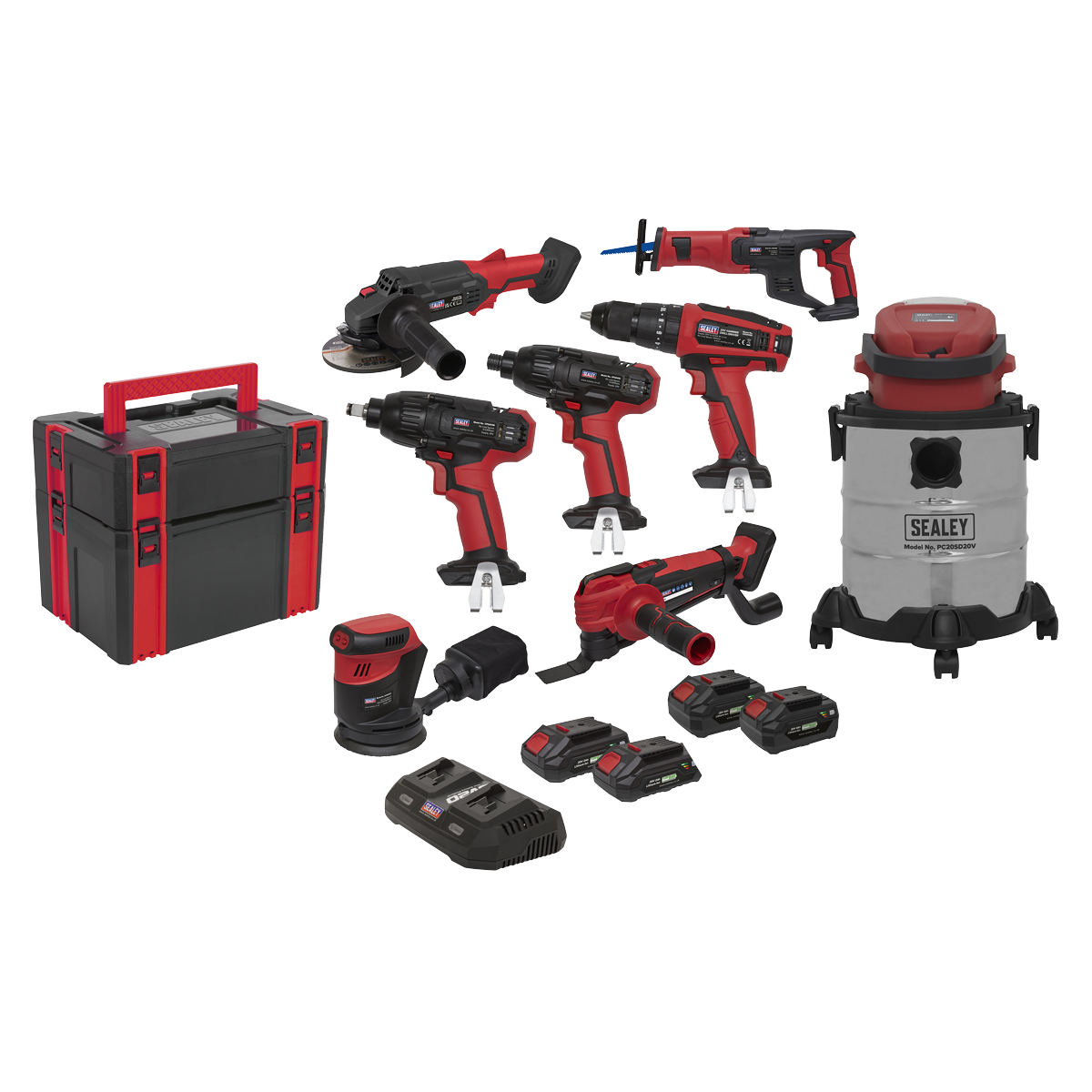 8 x SV20 Series Cordless Power Tool Kit 20V - 4 Batteries