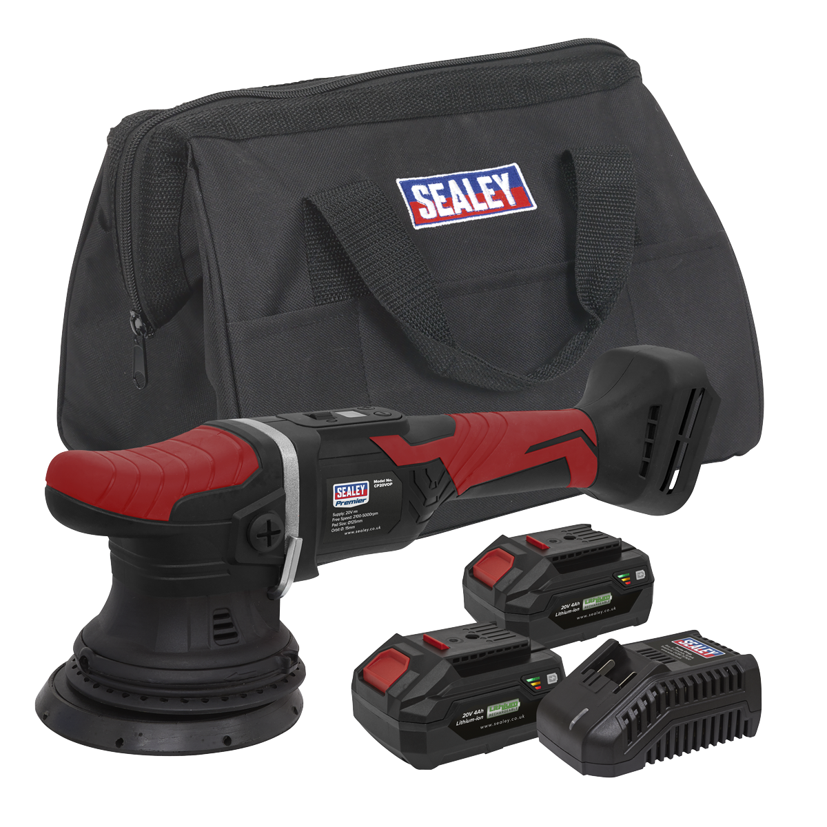 Premier SV20 Series 125mm Cordless Orbital Polisher Kit 20V 4Ah - 2 Batteries