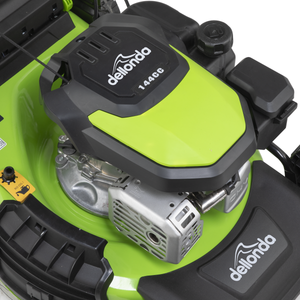 Dellonda DG101 Self-Propelled Petrol Lawnmower Grass Cutter, 18"460mm Cutting Width, 4-Stroke, 144cc