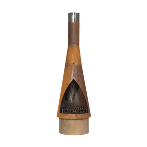 Dellonda Outdoor/Garden/Patio Conical Chiminea, Fireplace, Fire Pit, Heater, H127cm - Corten Steel