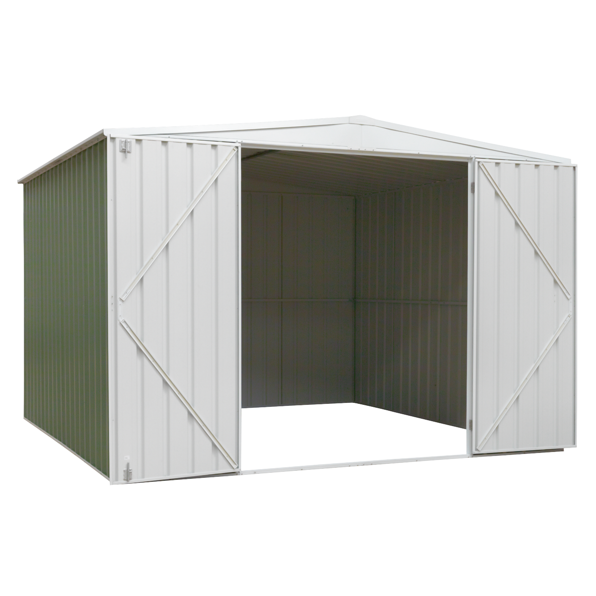 Dellonda Galvanized Steel Storage Shed with Apex Style Roof 300 x 300 x 220cm - Green