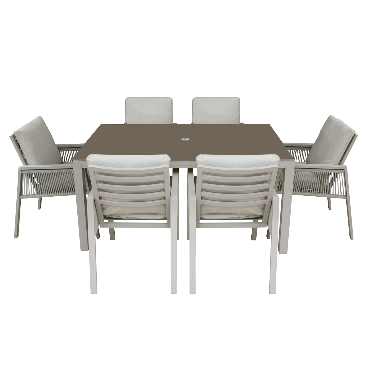 Dellonda Fusion Outdoor Dining Set 7pc