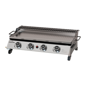 Dellonda 4 Burner Stainless Steel Portable Gas Plancha with Warming Rack 10kW