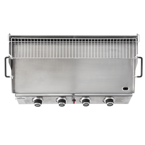 Dellonda 4 Burner Stainless Steel Portable Gas Plancha with Warming Rack 10kW