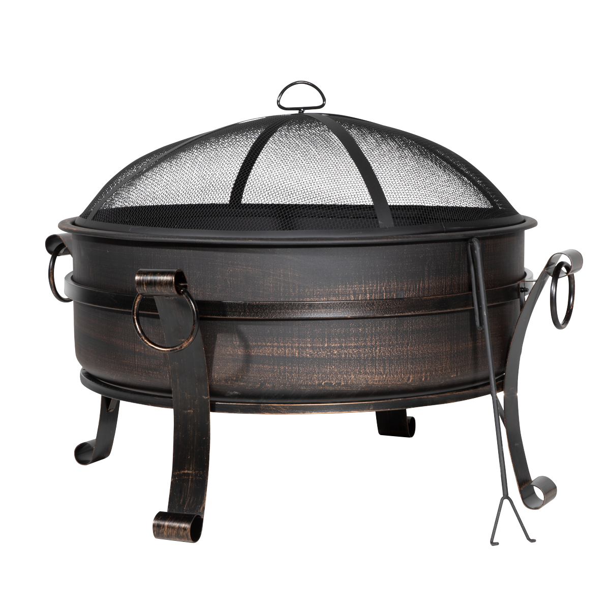 Dellonda 76cm Deluxe 2-in-1 Outdoor Fire Pit & Coffee Table Antique Bronze Effect