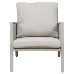 Dellonda DG56 Fusion Aluminium 4 Piece Outdoor Garden Patio Corner Sofa & Coffee Table Set, Light Grey