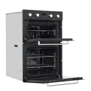 Baridi 72cm Built-Under Double Oven, 74L Capacity, Energy Rating A - Black
