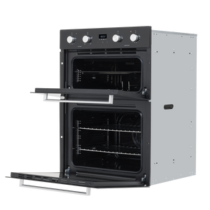 Baridi 72cm Built-Under Double Oven, 74L Capacity, Energy Rating A - Black
