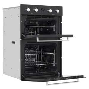 Baridi 90cm Built-In Double Oven, 88L Capacity, Energy Rating A - Black