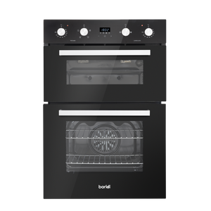 Baridi 90cm Built-In Double Oven, 88L Capacity, Energy Rating A - Black