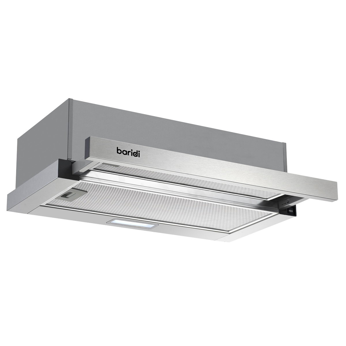 Baridi Telescopic Cooker Hood with Aluminium Filters 60cm - Stainless Steel