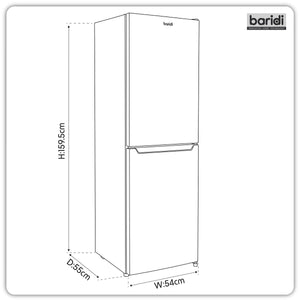 Baridi 60/40 Smart Frost Fridge Freezer 227L Capacity