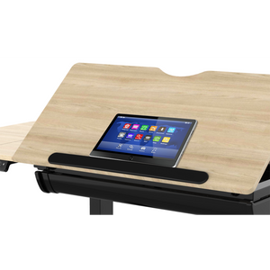 Dellonda Single Motor Ultra-Quiet Electric Adjustable Drawing Table with 40° Tilt, Drawer & Side Table