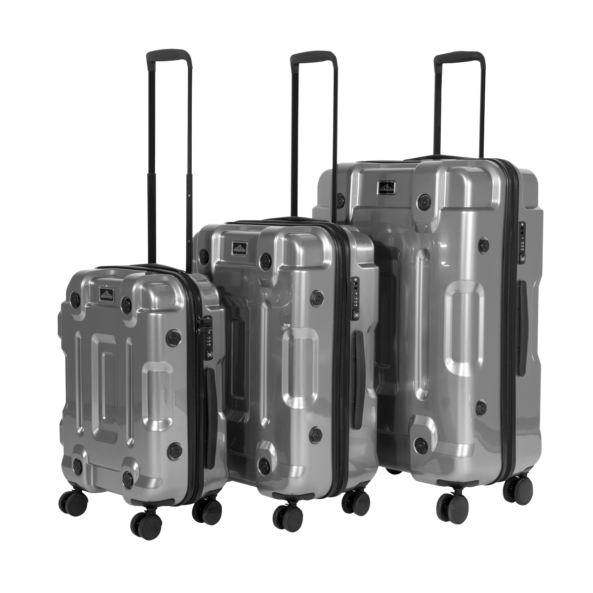 Dellonda Lightweight ABS Luggage Set 3pc - Silver