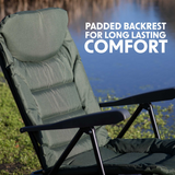 Dellonda Portable Reclining Fishing Chair with Armrests - A