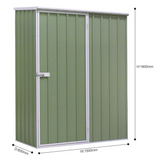 Dellonda Galvanized Steel Outdoor Storage Shed 5ft x 2ft - Green