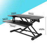 Dellonda Height-Adjustable Standing Desk Riser 71cm - A