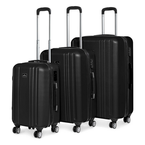 Dellonda 3-Piece Lightweight ABS Luggage Set with TSA Lock - A