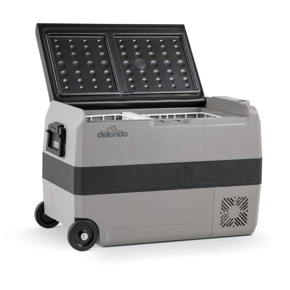 Dellonda DL14 Dual Zone Portable Car Food Fridge, Fridge, Cooler Box with Digital Display, 50 Litre Capacity, 12/24V, Grey