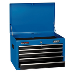 Draper 35746 5 Drawer Narrow Top Tool Chest Storage Box 26" with Ball Bearing Slides Blue