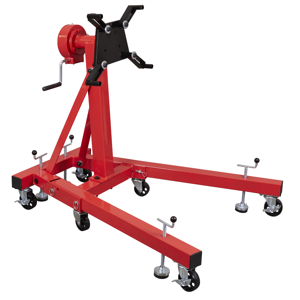 Folding 360º Rotating Engine Stand with Geared Handle Drive 680kg Capacity