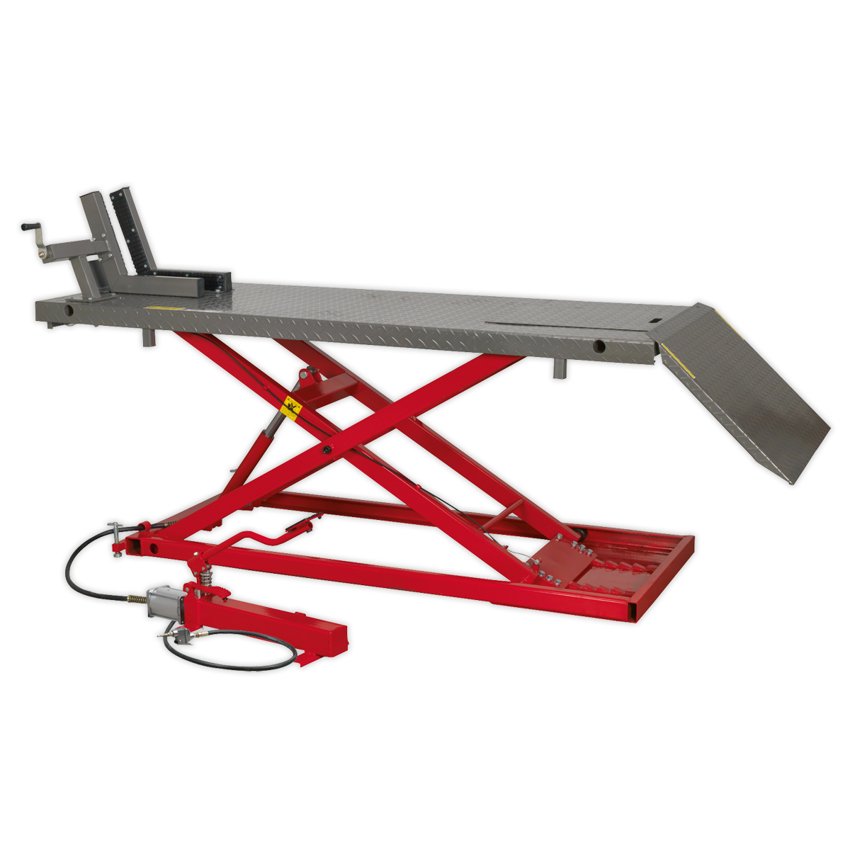 Heavy-Duty Air/Hydraulic Motorcycle Lift 680kg Capacity