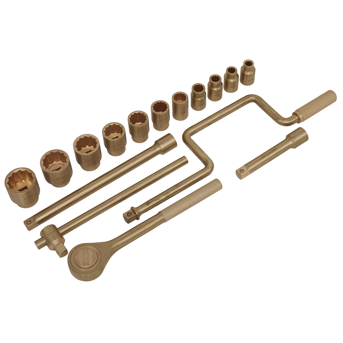 Premier Non-Sparking Socket Set 1/2"Sq Drive 17pc