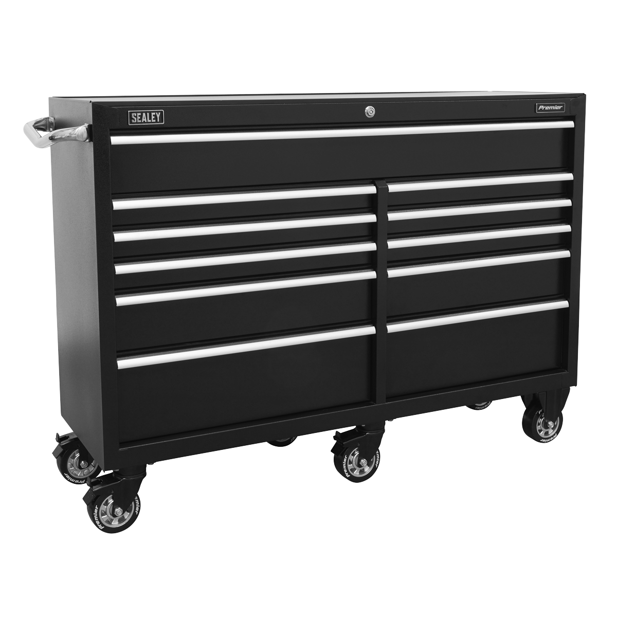 Premier™ Heavy-Duty Extra-Wide Rollcab 11 Drawer 1430mm - Black
