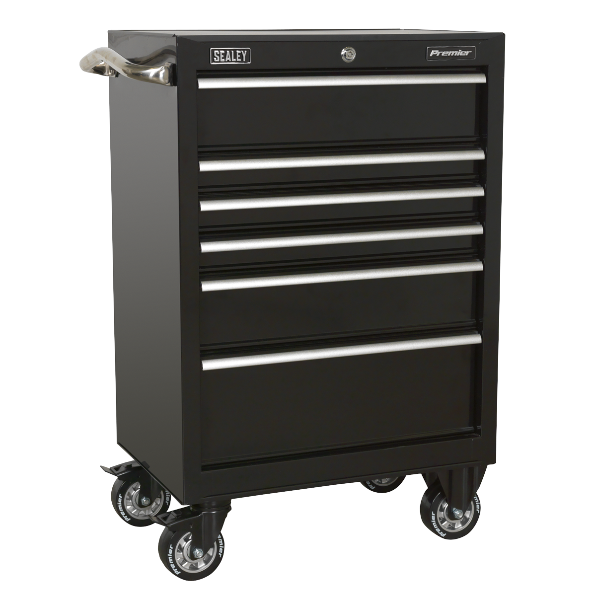 Premier™ Heavy-Duty Rollcab 6 Drawer 675mm - Black