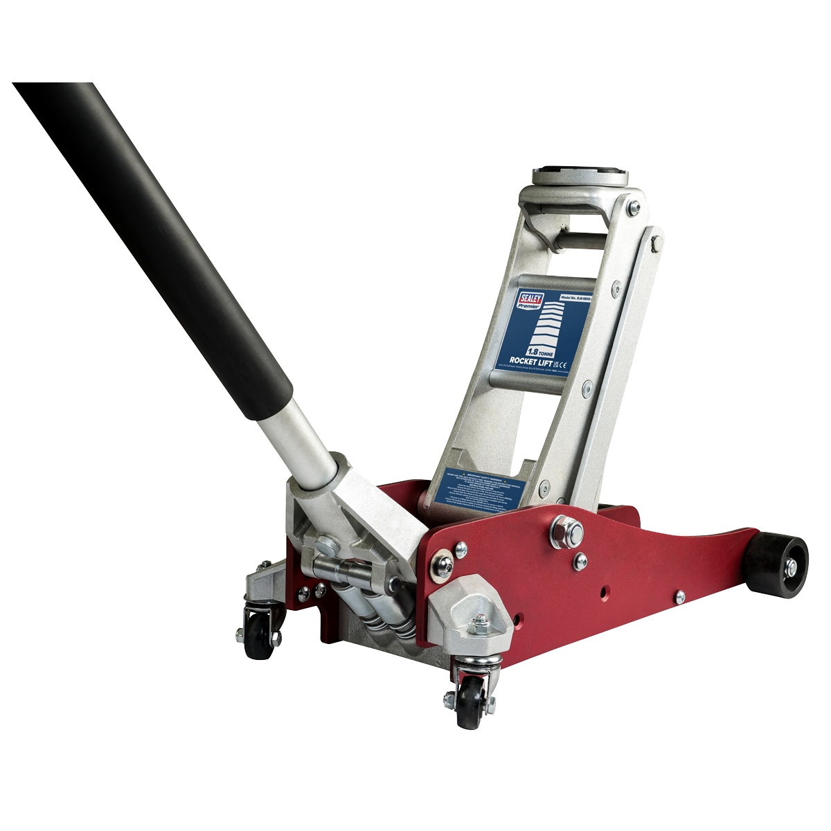 Premier Low Profile Aluminium Trolley Jack with Rocket Lift 1.8 Tonne