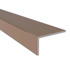 RUK Aluminium Unequal Sided Angle Edging Corner Furniture Protection Profile Trim 2000mm Rose Gold Anodised Aluminium
