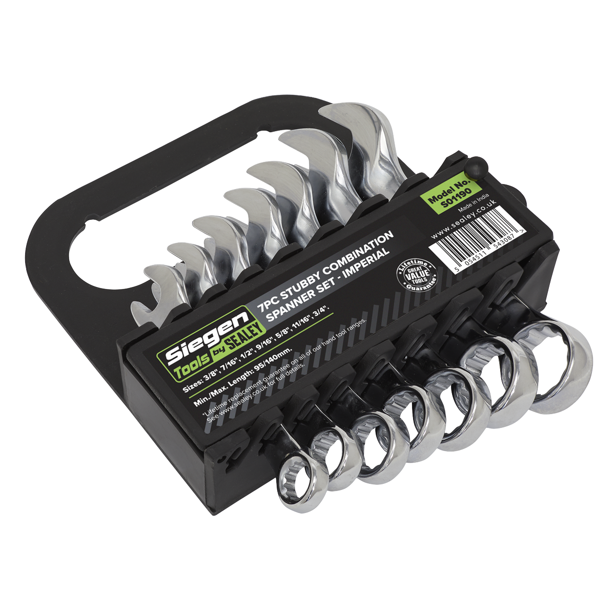 Siegen Imperial Stubby Combination Spanner Set 7pc