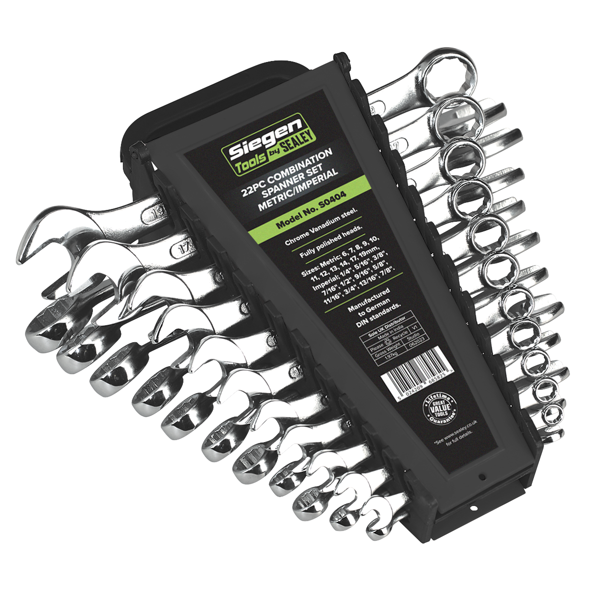 Siegen Metric/Imperial Combination Spanner Set 22pc