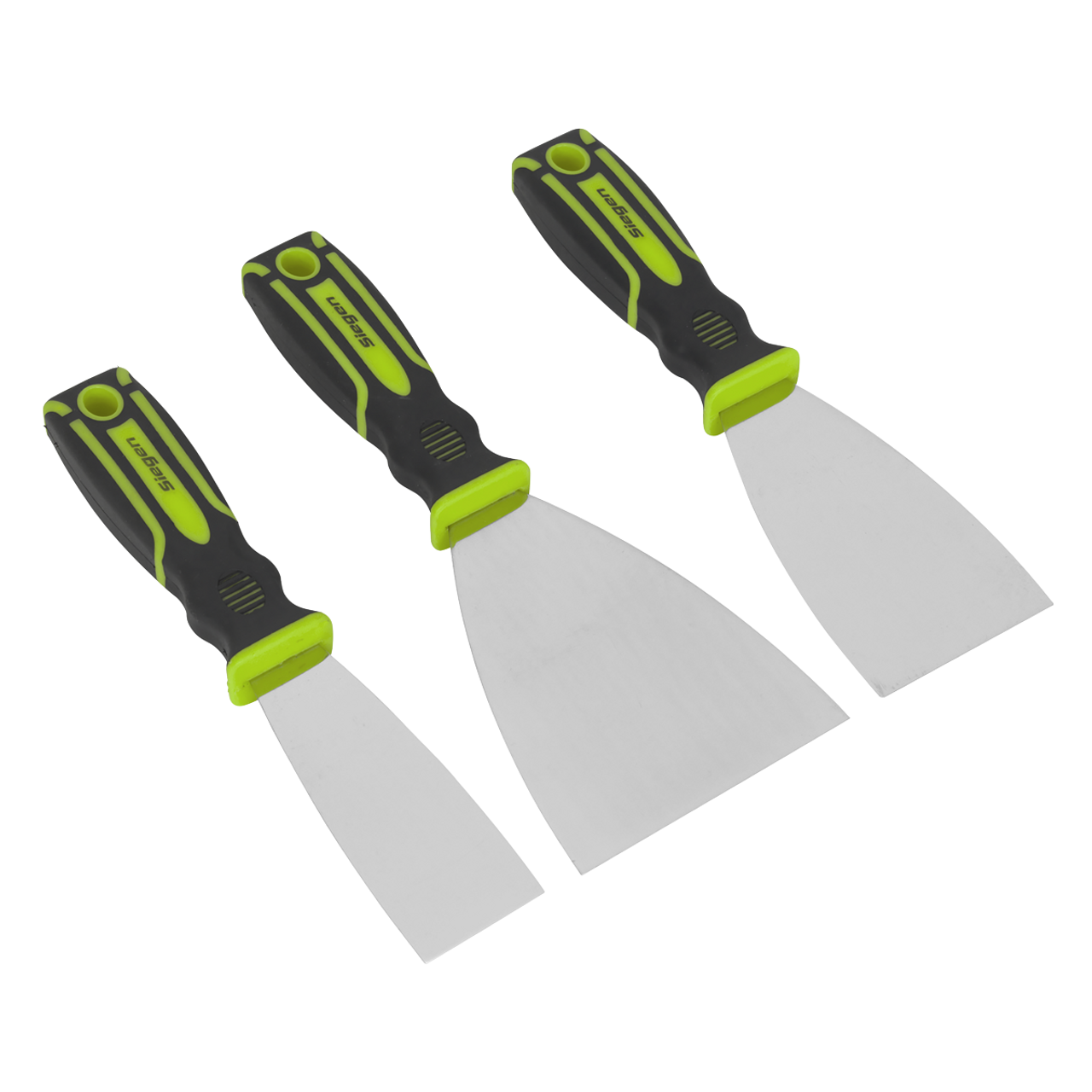 Sealey S0609 3 Piece Soft Grip Stainless Steel Scraper Set