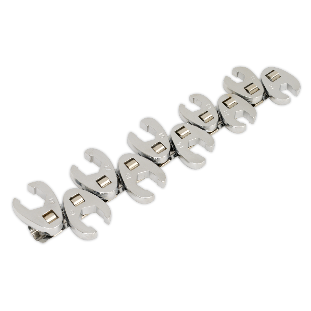 Siegen Flare Nut Crow's Foot Wrench Set 3/8"Sq Drive 10pc