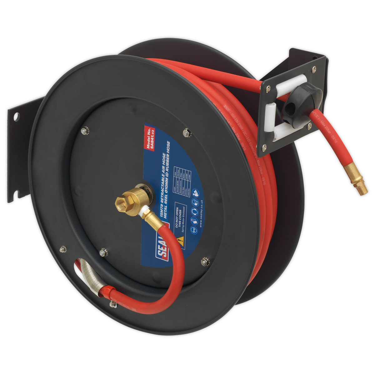 15m Retractable Rubber Air Hose with Steel Reel 10mm ID
