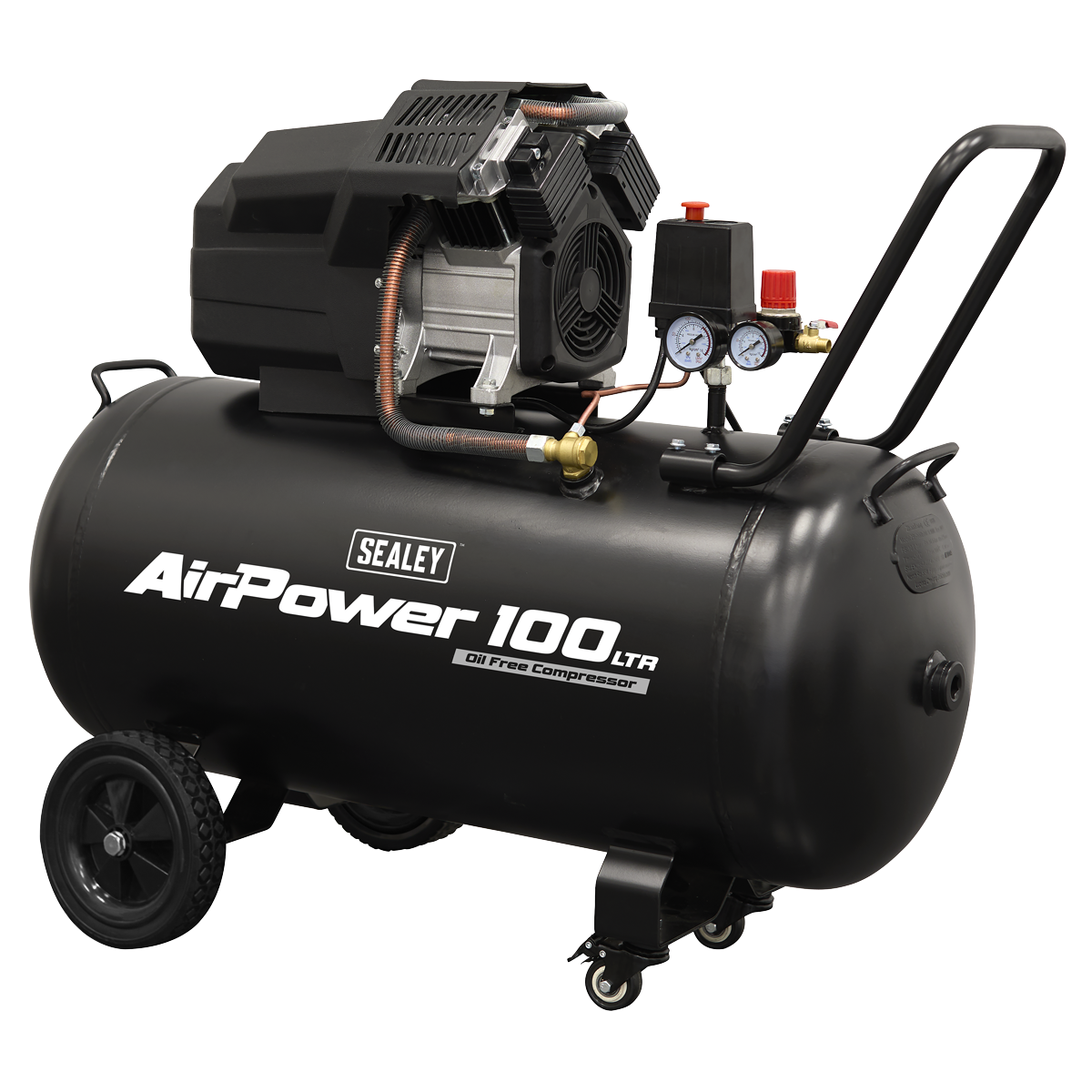 Air Compressor 100L V-Twin Oil Free Direct Drive 3hp