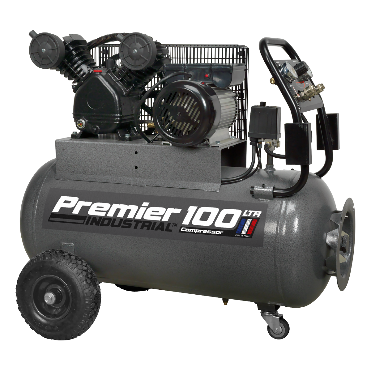 Premier 100L Belt Drive Air Compressor with Front Control Panel 3hp